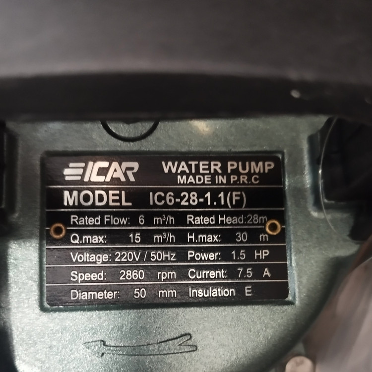 پمپ کف کش ایکار مدل (IC6-28-1.1KW/1.5HP(F