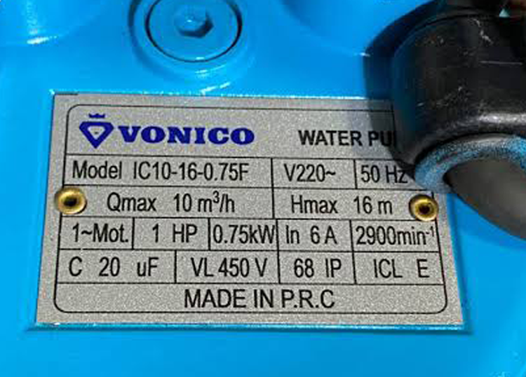 کفکش ونیکو مدل IC10-16-0.75F ظرفیت ۱۶ متر تک فاز سایز ۲ اینچ